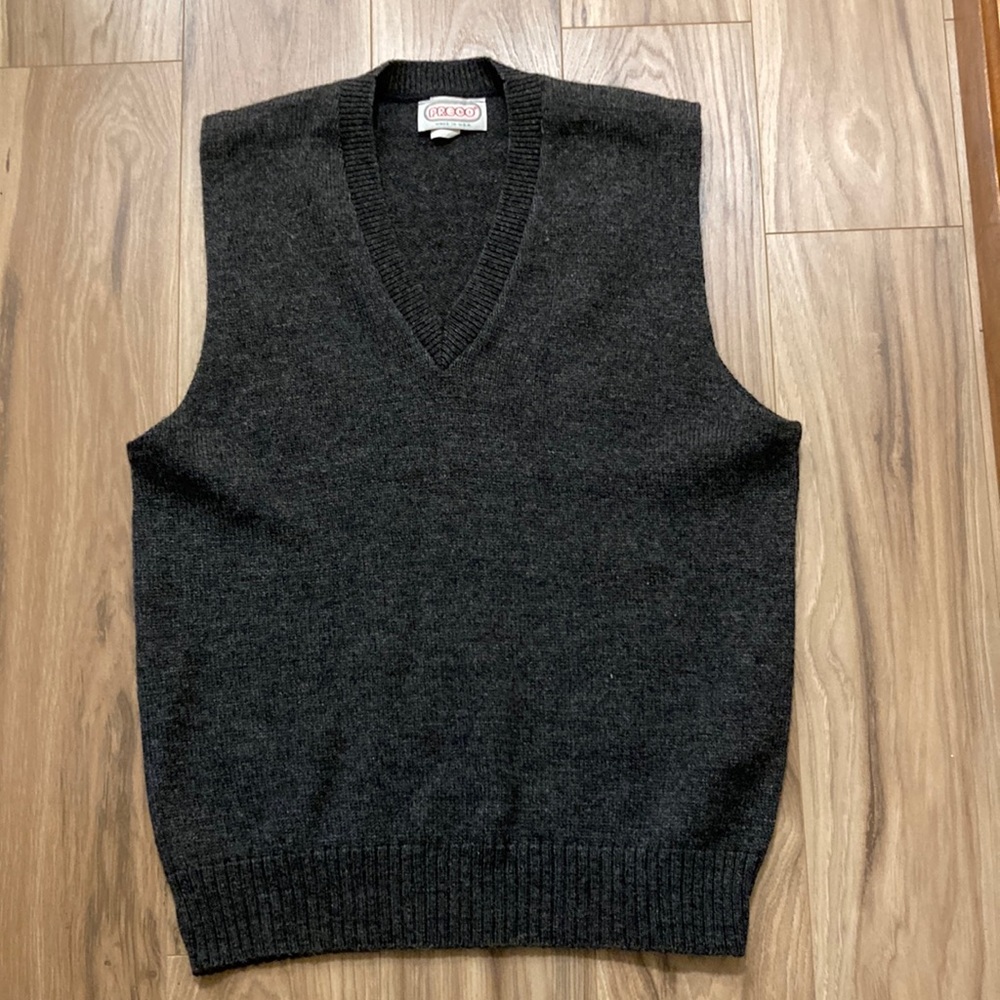 Vintage Prego Shetland wool gray vest